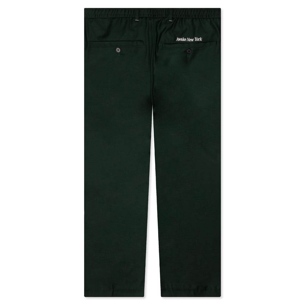Lightweight Wool Elasticated Woven Pant - Forest Green