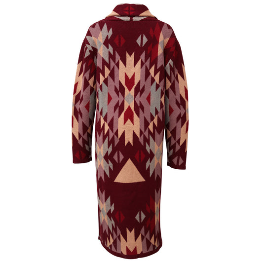 "Hooey Ladies Sweater Knit Duster" Multi Color Aztec
